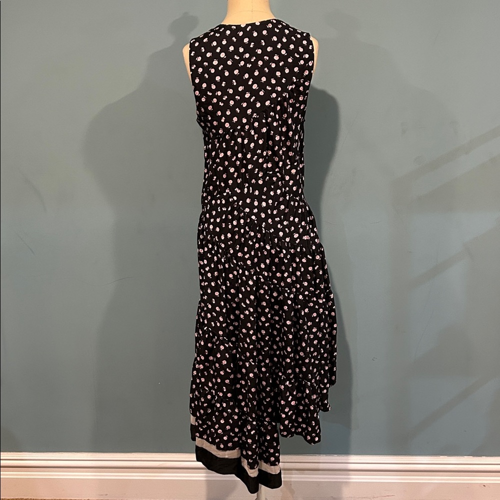 3.1 Phillip Lim Daisy Floral V-neck Gathered Dress size 4 Silk Asymmetrical Hem - Picture 3 of 17